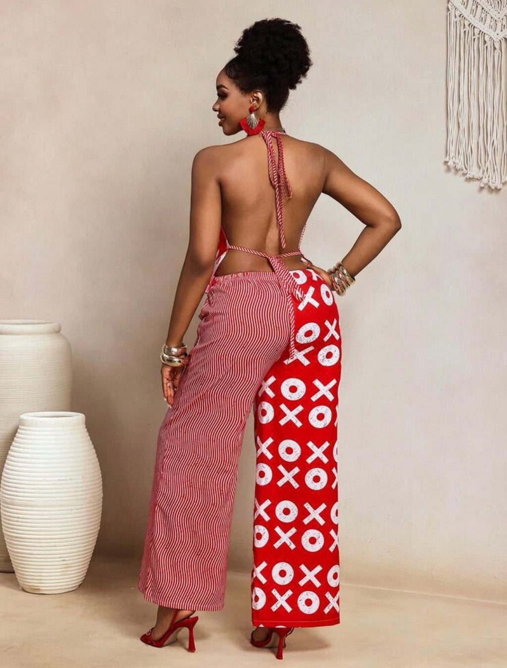 Combinaison Halter Chic - Rouge & Blanc XoXo