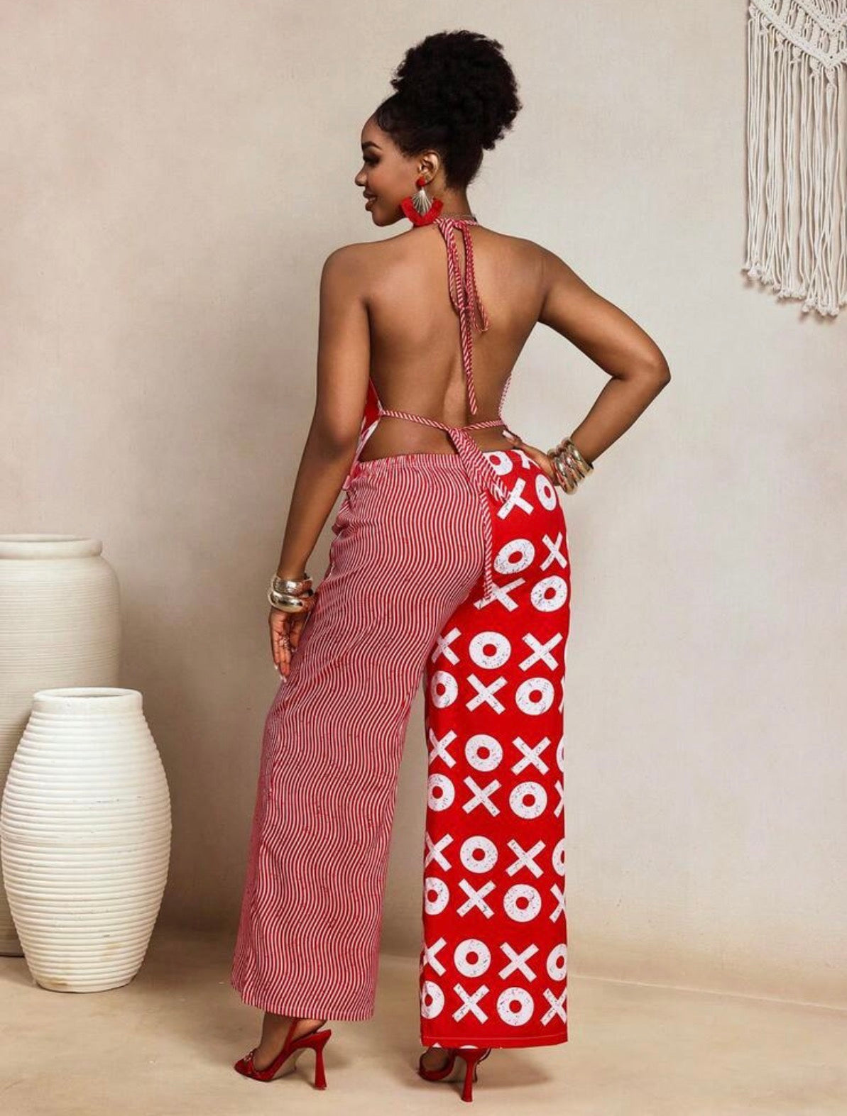 Combinaison Halter Chic - Rouge & Blanc XoXo