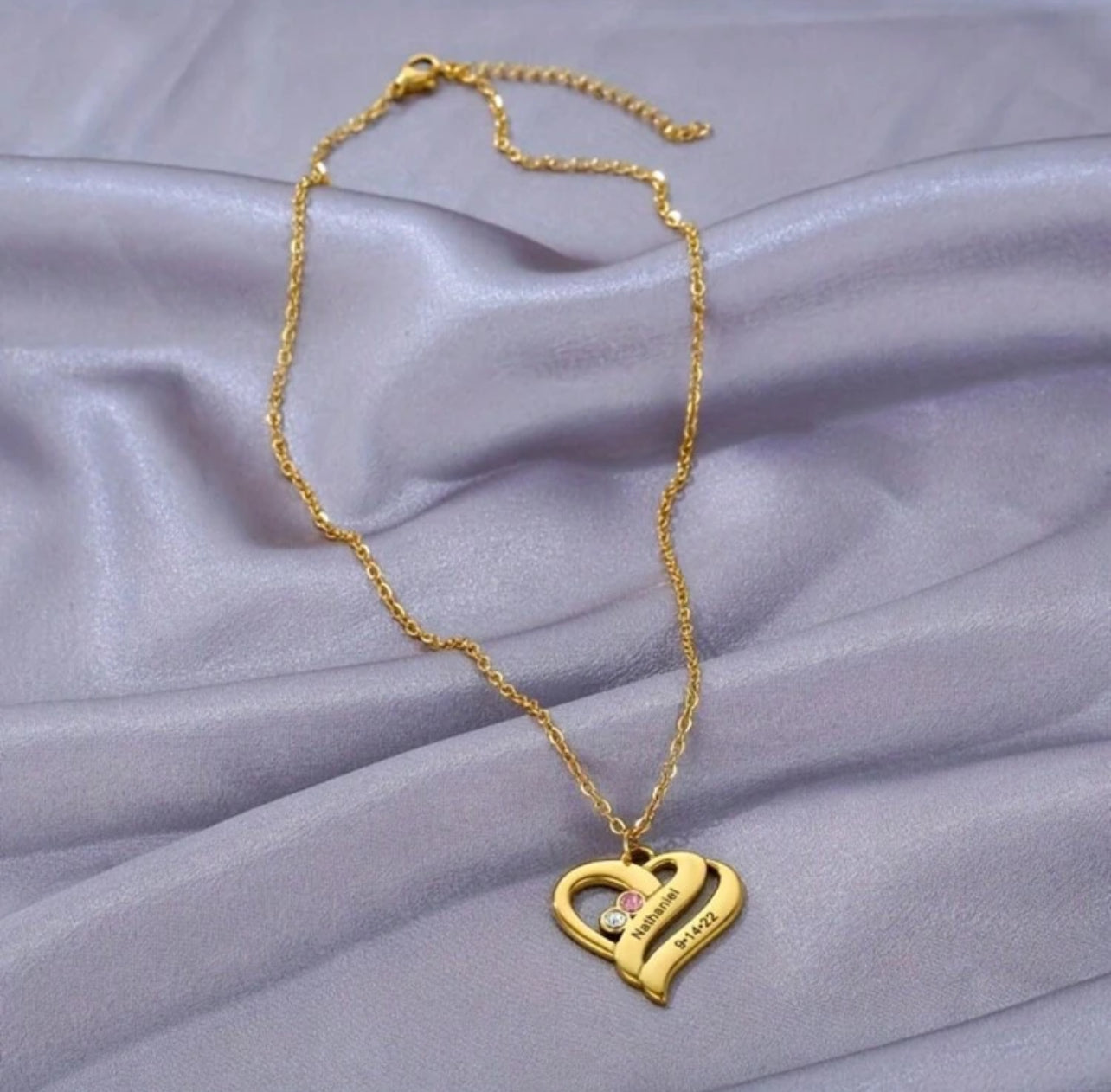 Collier personnalisée pendentif de cœur en acier inoxydable