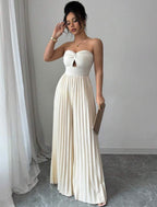 Combinaison Pantalon Plissé Écru Bustier Clara