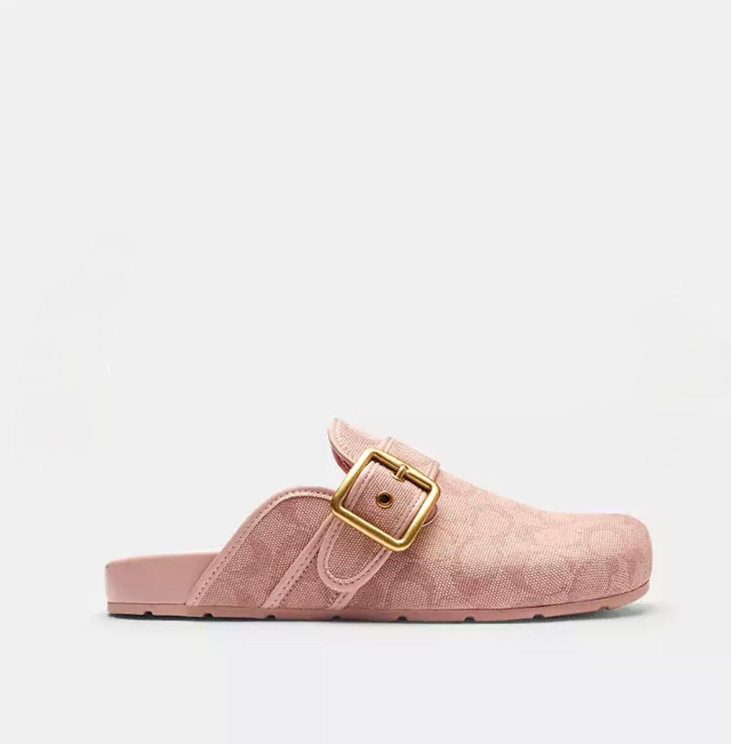 Coach Archival Buckle Clog – Sabots Femme en Cuir Suédé