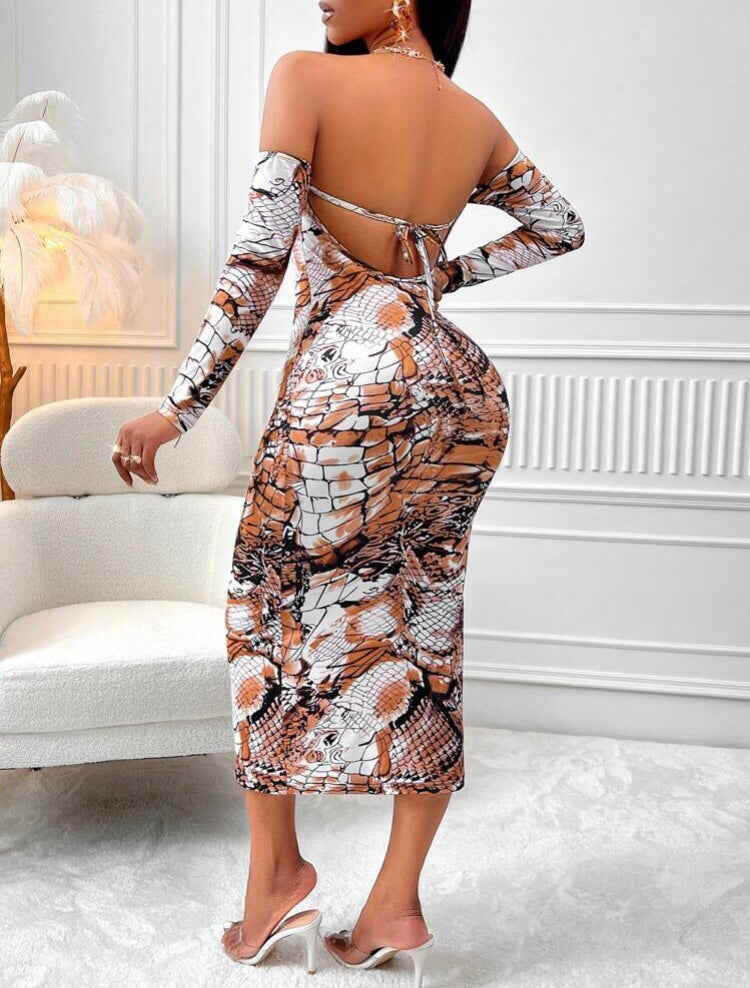 Robe Sexy moulante dos nus avec cordon