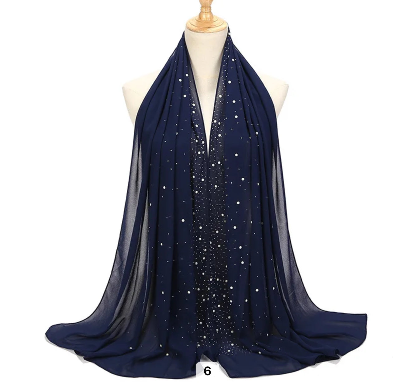 Hijab Mousseline de Soie avec perles