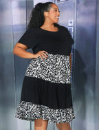 Robe à imprimé graphique à volants