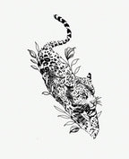 Tatouage Temporaire Léopard Artistique – Design Sauvage et Élégant