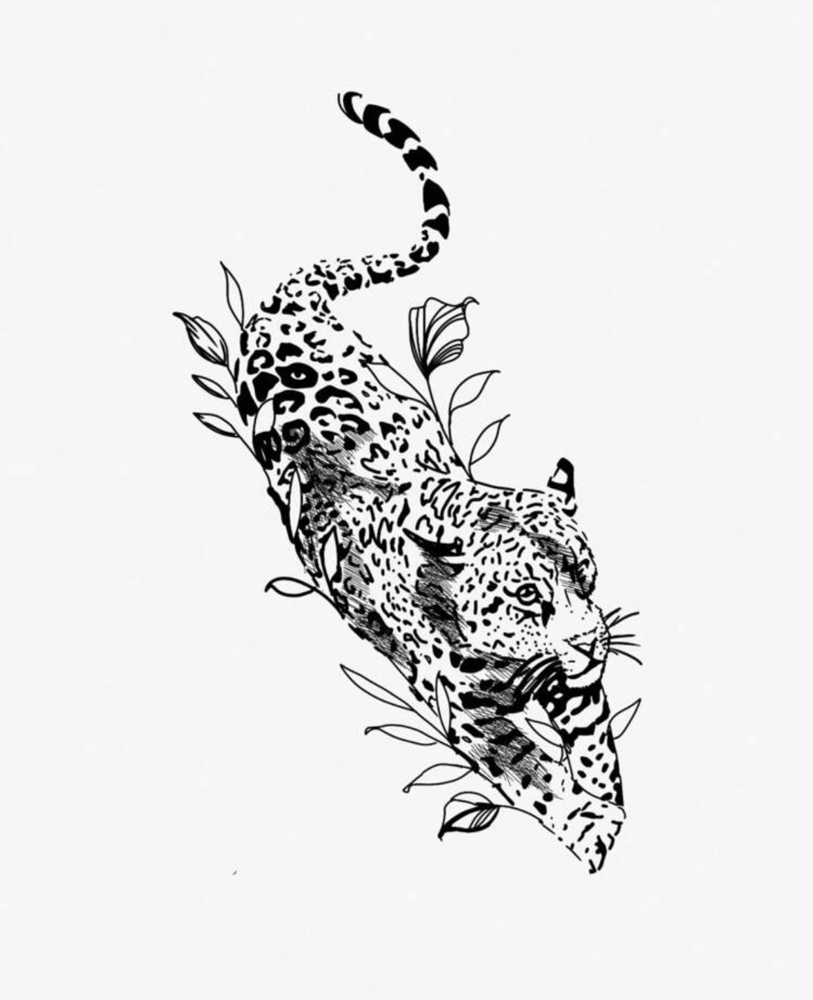 Tatouage Temporaire Léopard Artistique – Design Sauvage et Élégant