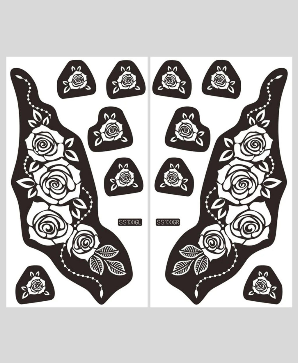 Pochoirs Henné Élégants – Motifs Floraux pour les Mains