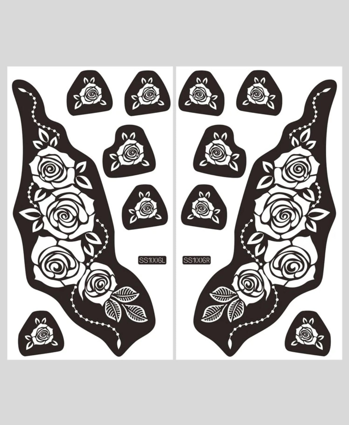 Pochoirs Henné Élégantes – Design Floral pour Mains