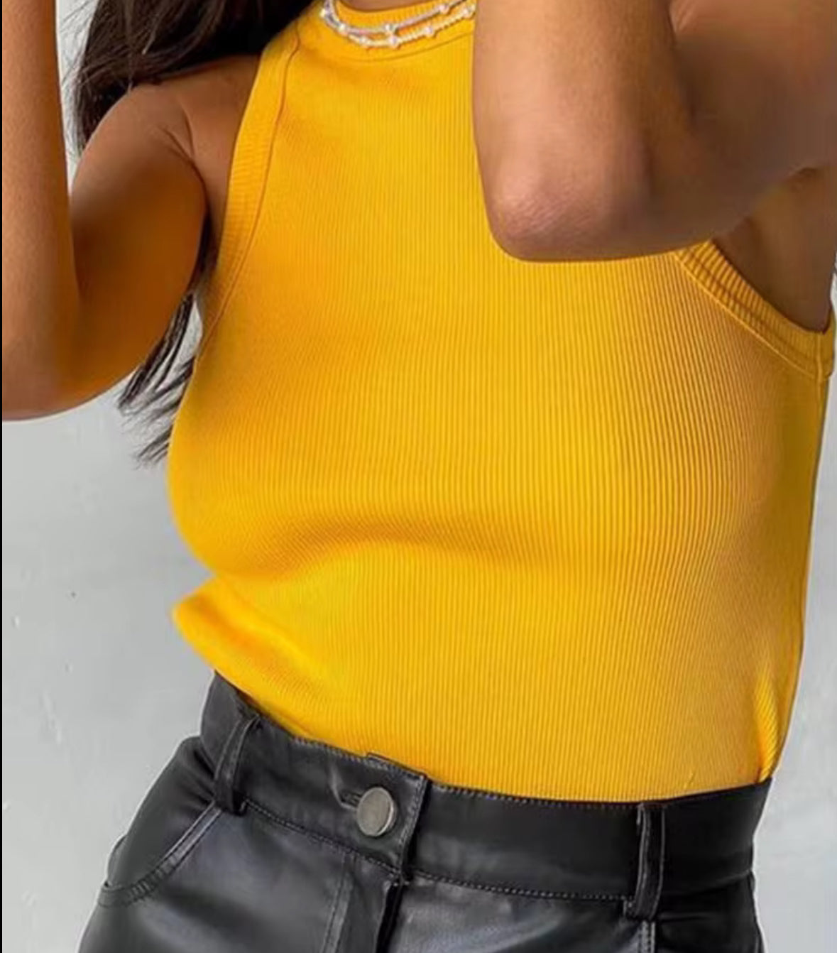 Débardeur côtelé basique – Col rond