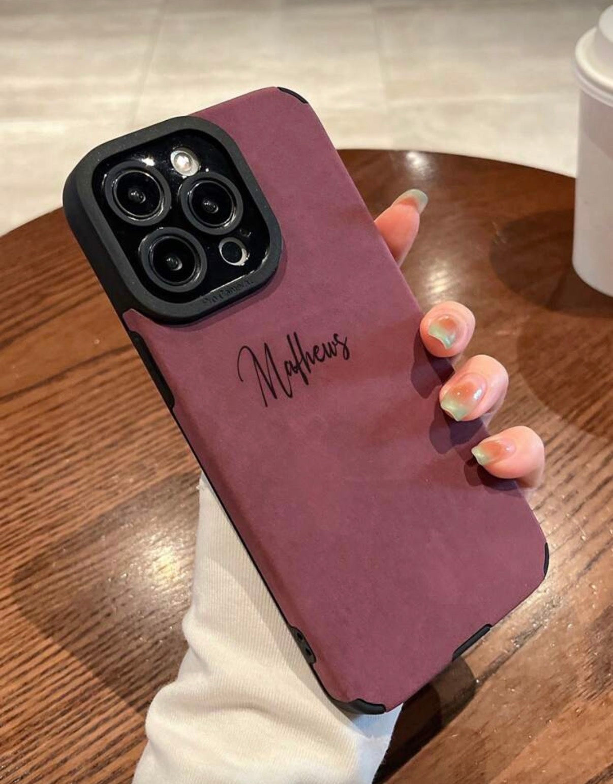 Coque de Protection Effet Daim Personnalisée – Texture Douce & Design Élégant pour iPhone