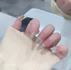 Faux-ongles motif chaîne faux diamants