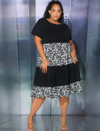 Robe à imprimé graphique à volants