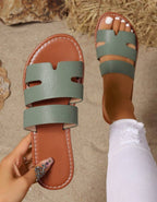 Sandales Élégantes à Double Bride - Vert Olive