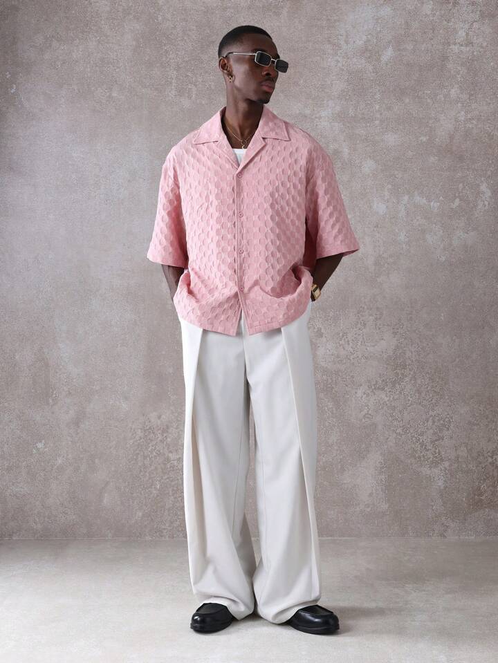 Chemise Homme Oversize Texturée – Style Élégant Décontracté