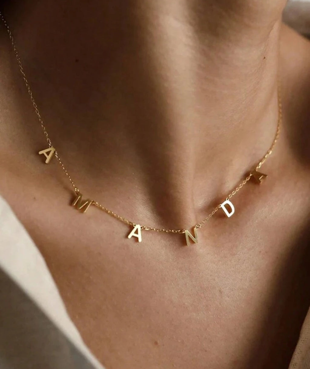Pendentif Initiale Personnalisé en Acier Inoxydable