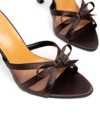 Sandales à Talons CUCCOO Élégance Satin Chocolat
