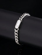 Bracelet Maille Cubaine & Pierre Naturelle – Élégance et Caractère
