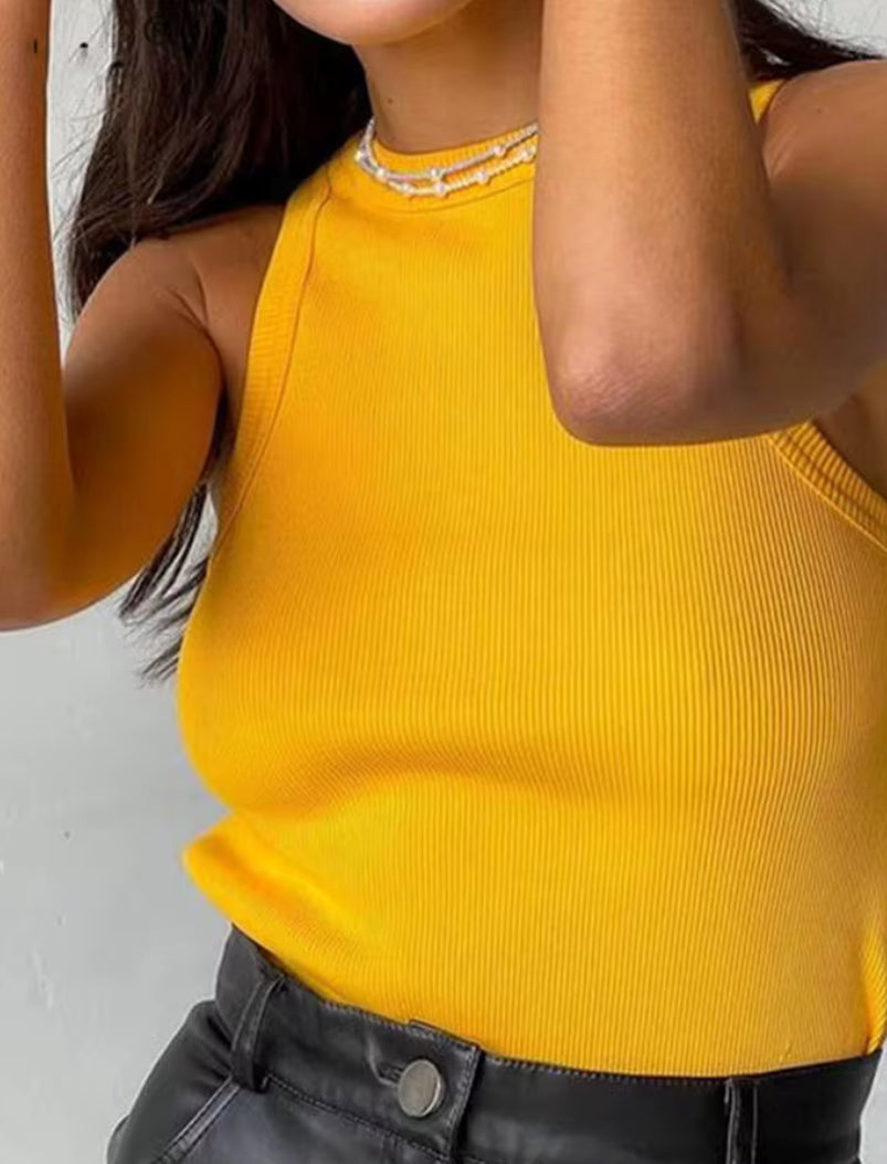 Débardeur Côtelé Sans Manches