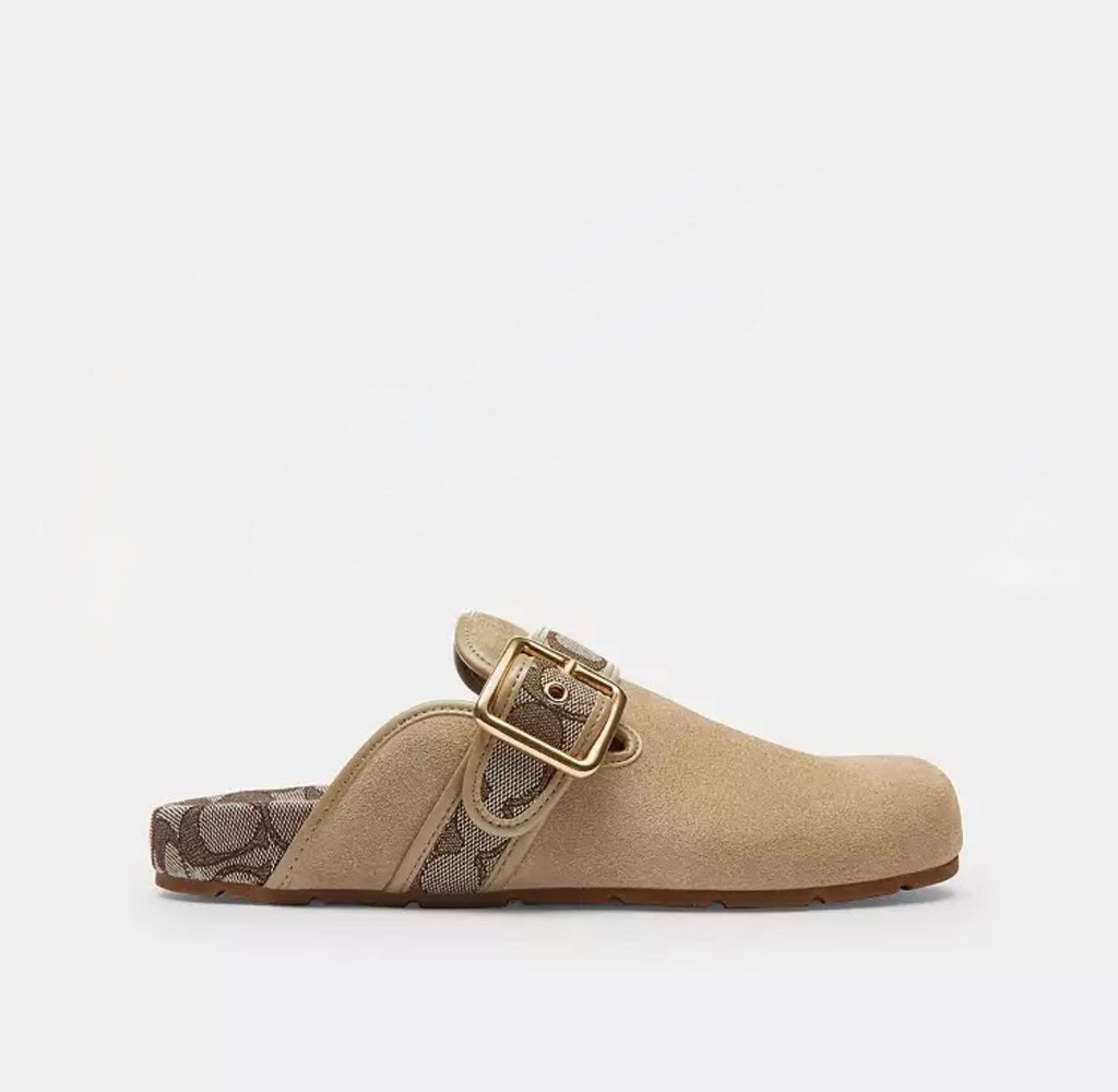 Coach Archival Buckle Clog – Sabots Femme en Cuir Suédé