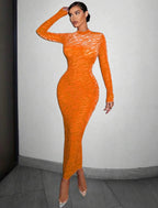 Robe Sexy Moulante À Rayures Zébrées Dos-Nu À Nœud Fendu