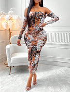 Robe Sexy moulante dos nus avec cordon