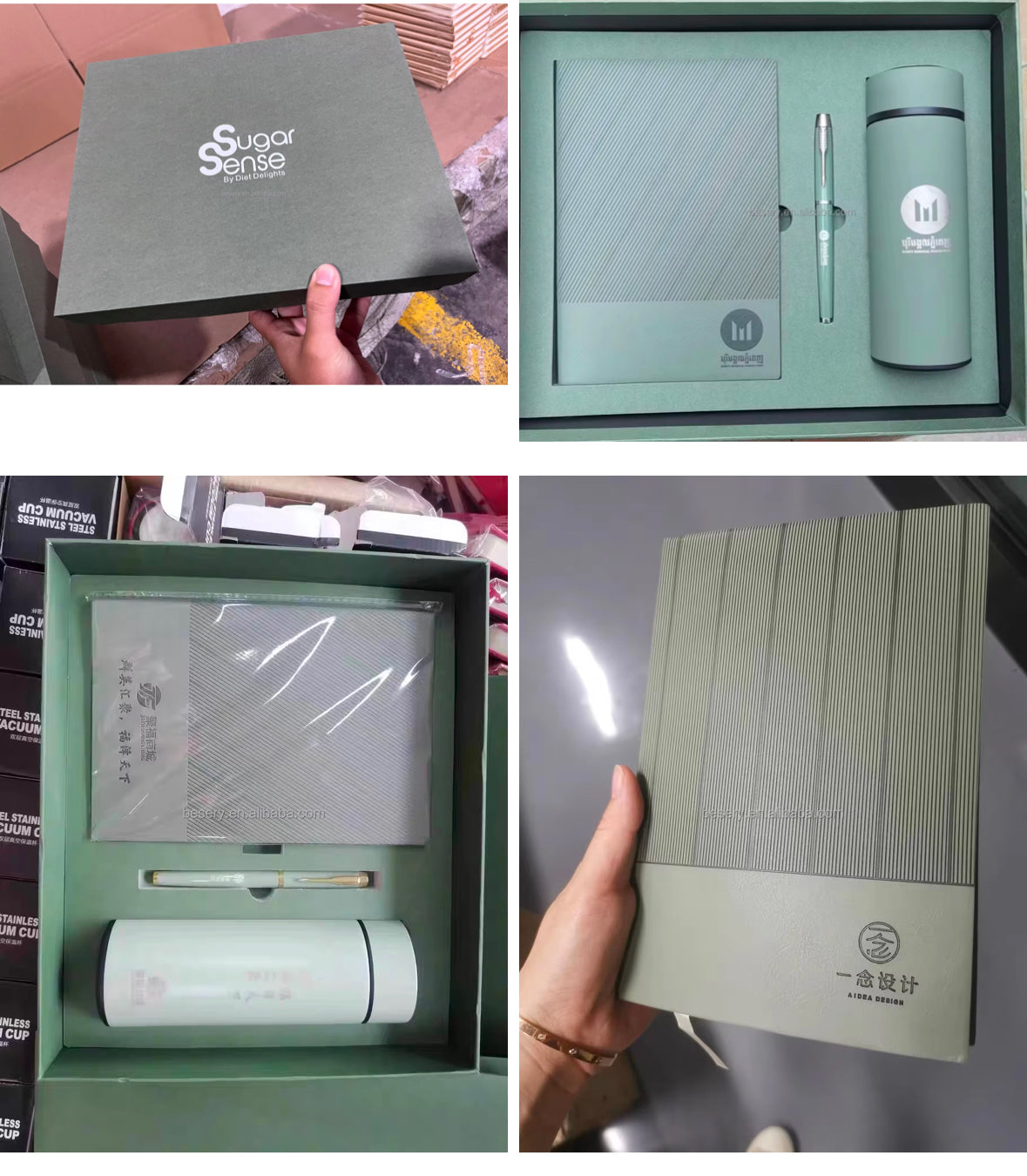 Coffret Cadeau de Luxe Personnalisé – Carnet A5, Stylo & Thermos