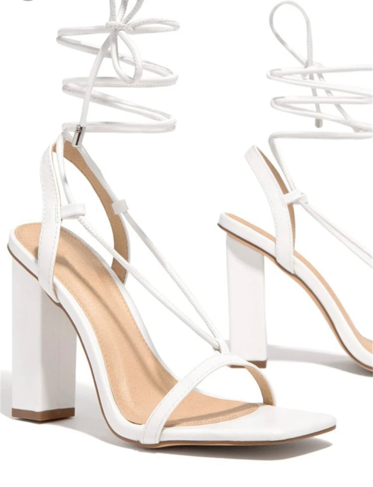 Talons Lanières Croisées & Bout Carré