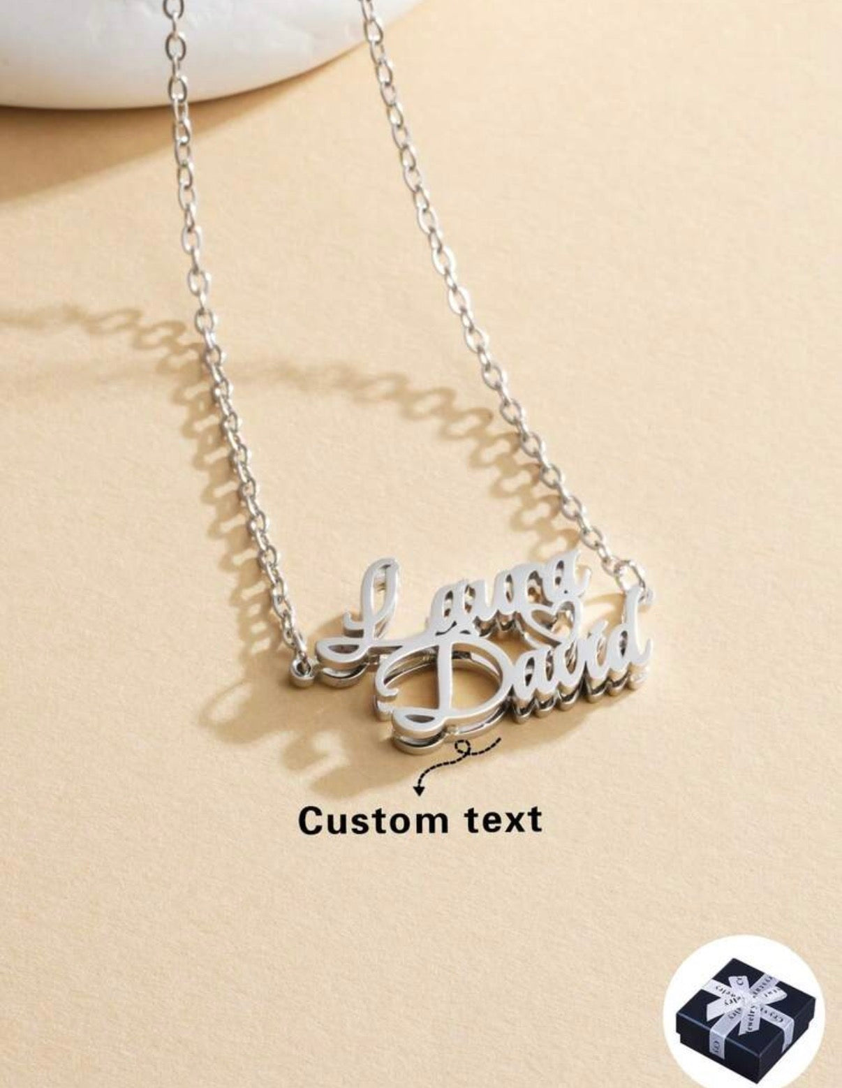 Collier En Acier Inoxydable Personnalisé Avec un Cœur