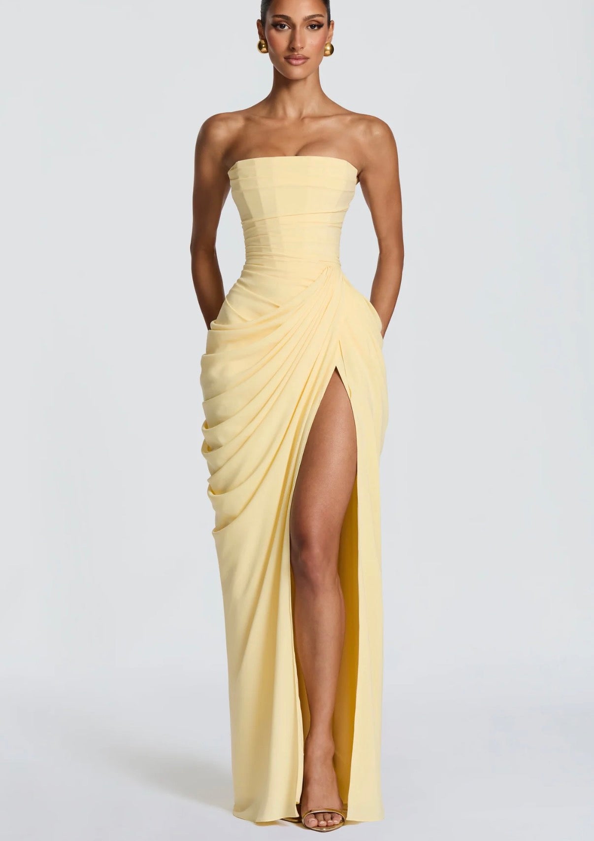 ROBE LONGUE CYRA - CITRON