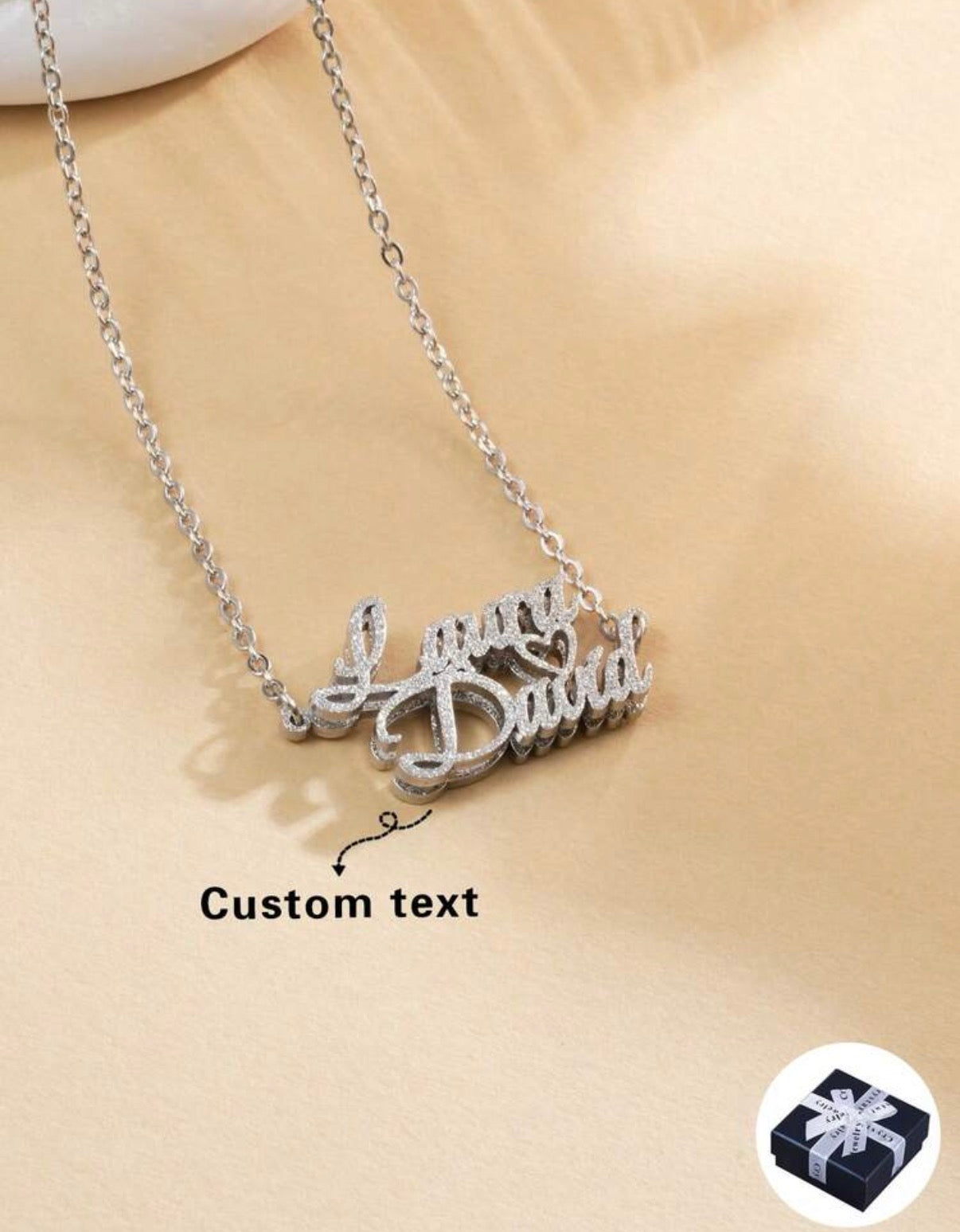Collier En Acier Inoxydable Personnalisé Avec un Cœur