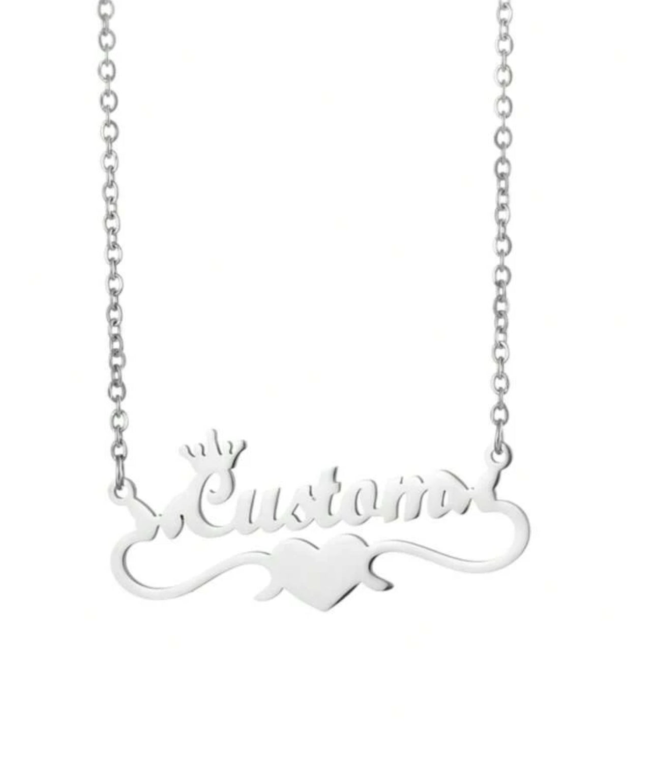 Collier personnalisé en forme d'aile avec nom personnalisé, avec chaîne à pendentif au choix en acier inoxydable