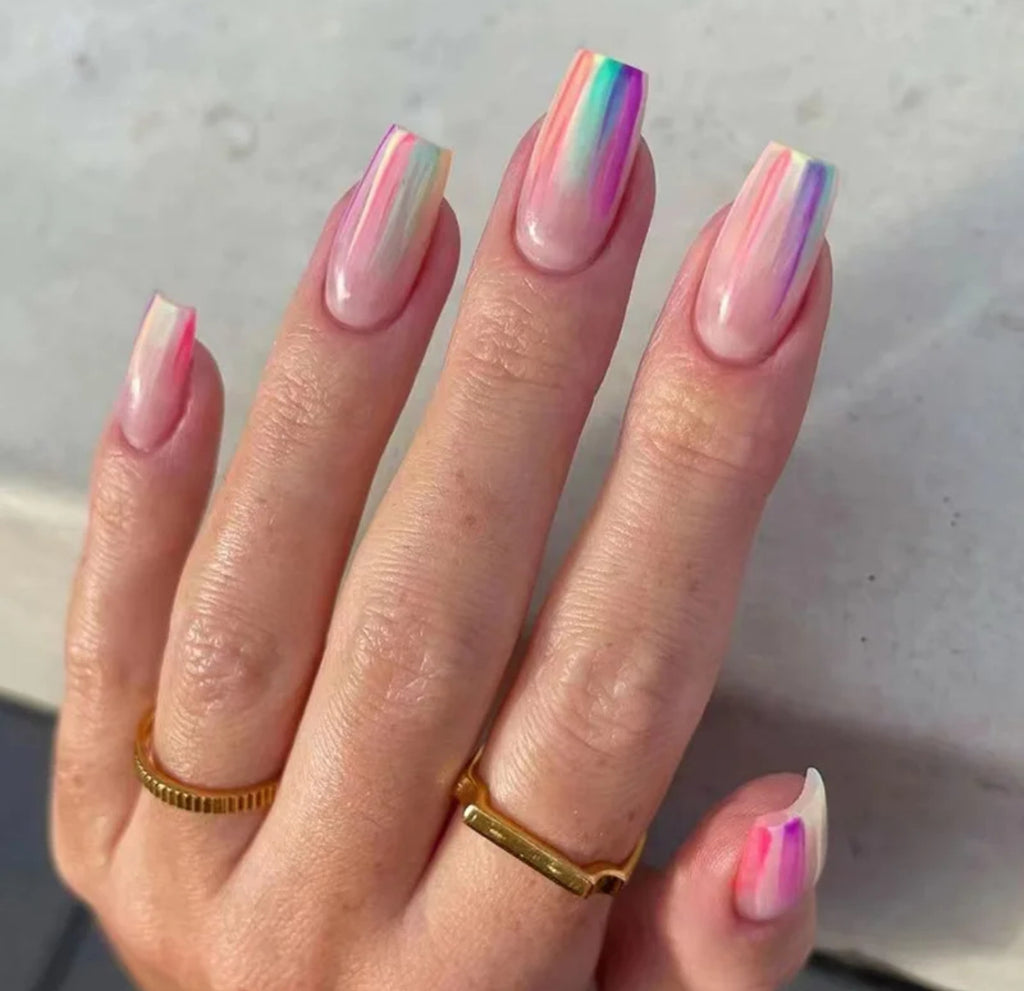 24 Faux Ongles Effet Jelly