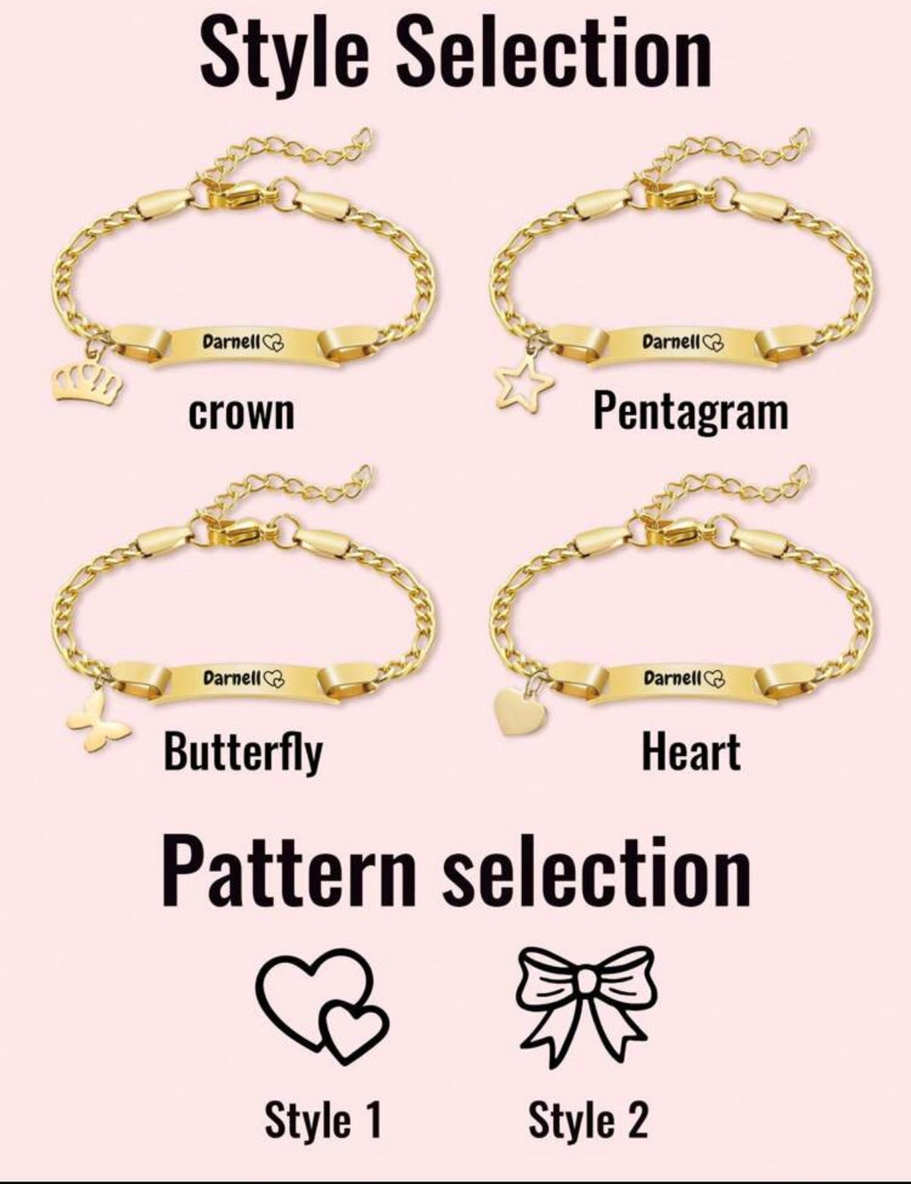 Choix des breloques et motifs du bracelet personnalisé