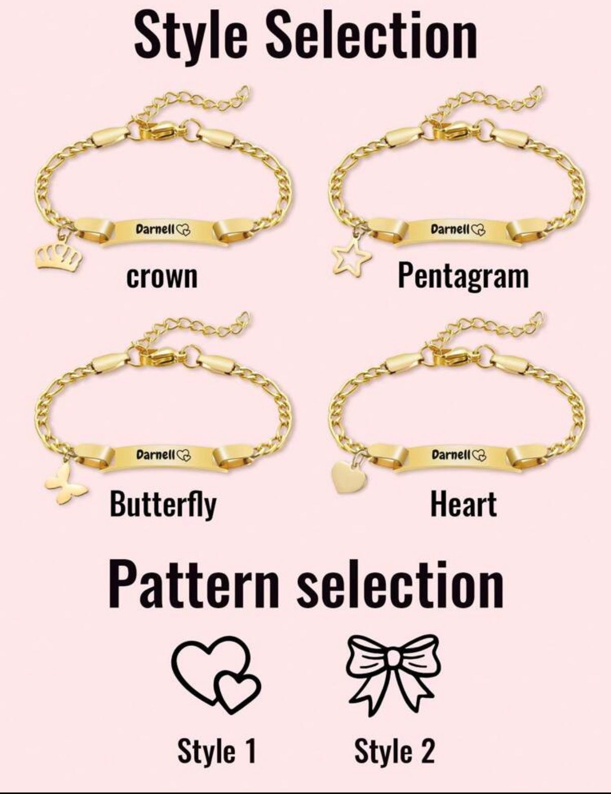 Choix des breloques et motifs du bracelet personnalisé