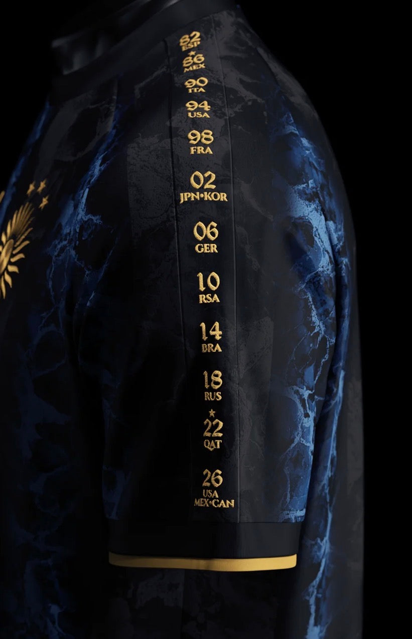 Maillot La Pulga 10 édition limitée - détail manche Coupe du Monde