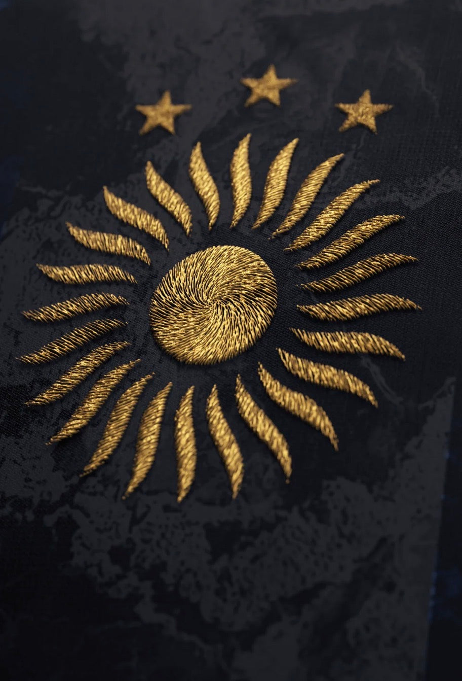 Maillot La Pulga 10 édition limitée - détail broderie dorée