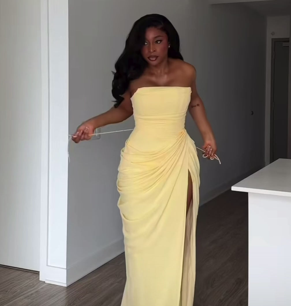 Robe Longue Cyra – Citron
