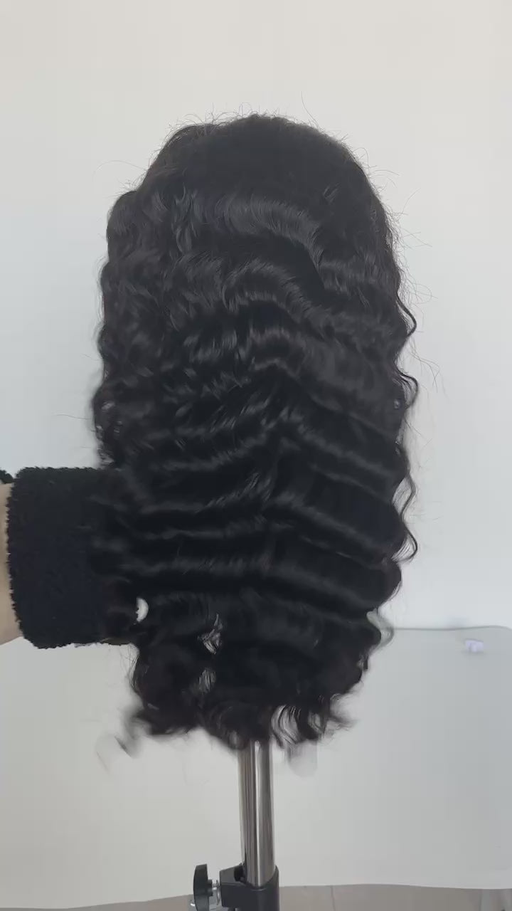Perruque cheveux humain loose deep 13*4 lace transparente 200%