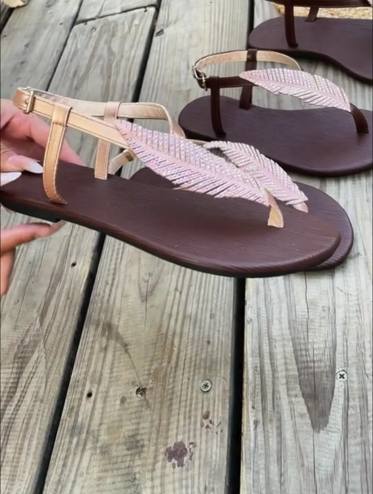 Sandales Bohèmes "Plume Étincelante