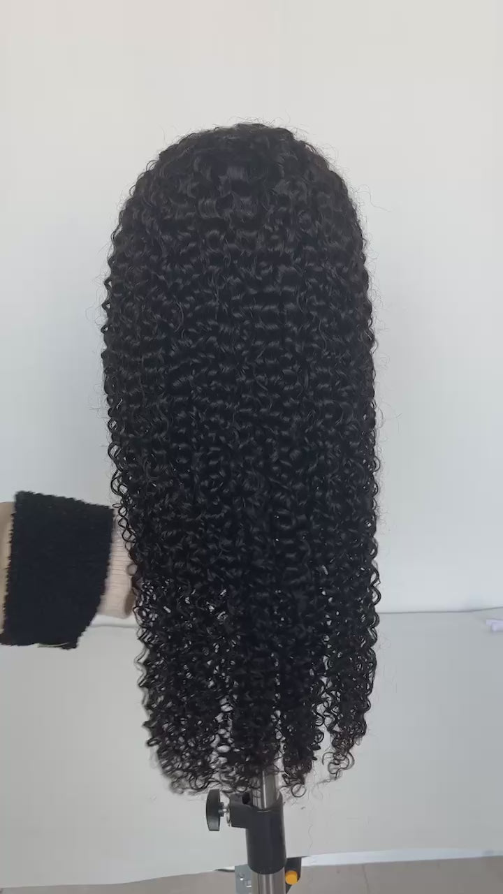 Perruque cheveux humain Kinky Curly / wig 200% 13*4 lace frontal transparente