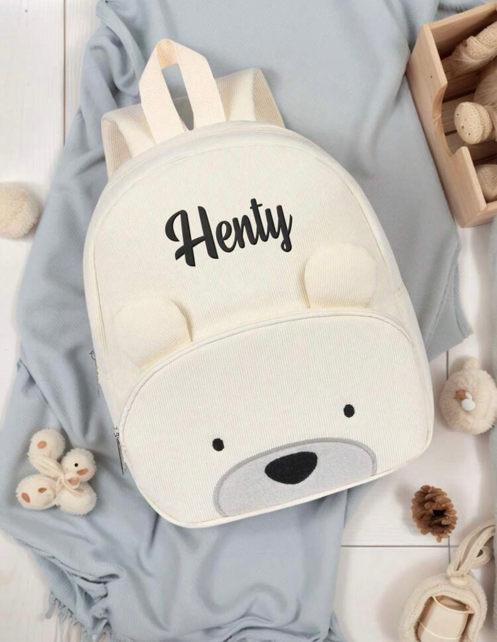 Sac à dos bébé personnalisé crème