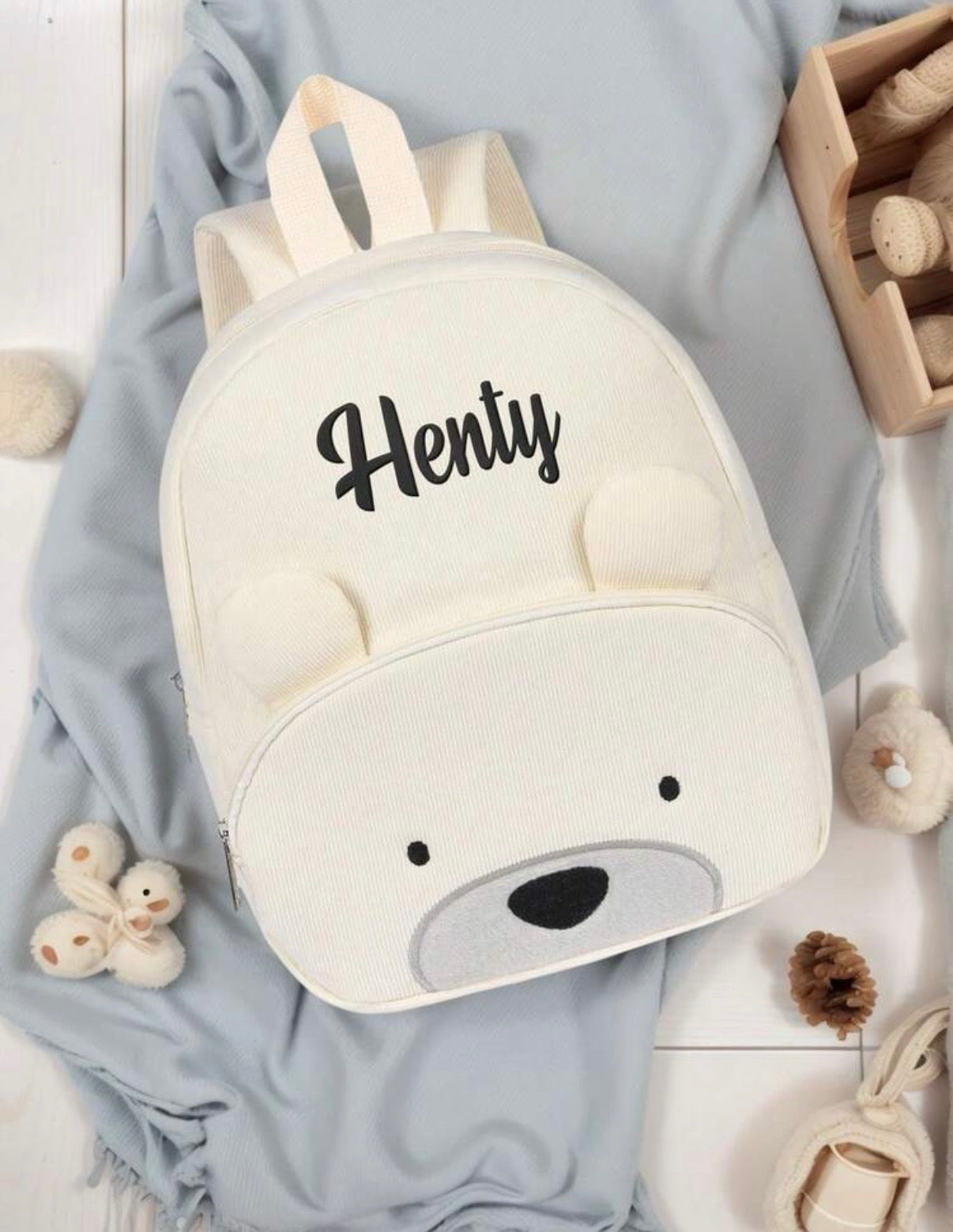 Sac à dos bébé personnalisé crème