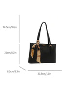 Dimensions du sac cabas noir avec foulard
