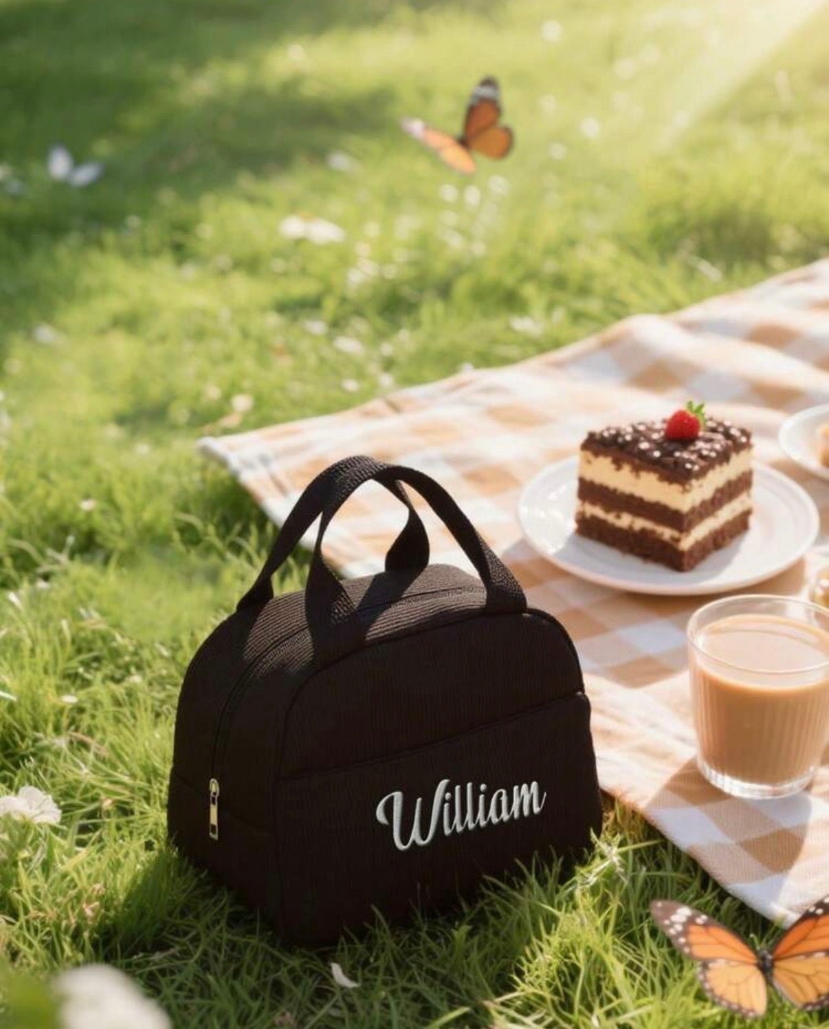 Sac repas bébé personnalisé noir